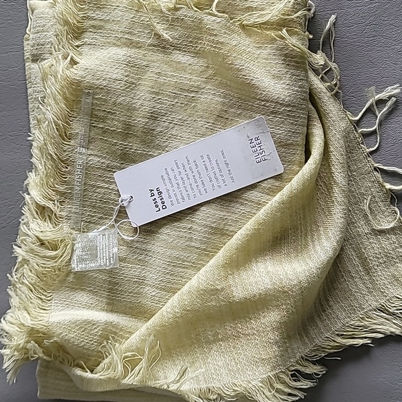 Eileen Fisher Butter Organic Cotton Slub Scarf One Size - Picture 3 of 7